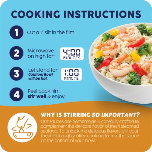 Scott & Jon's Gluten Free Garlic Butter Shrimp Rice Bowl Frozen Meal Perspective: top