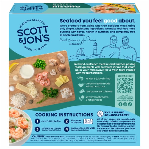 Scott & Jon's Gluten Free Shrimp Risotto Frozen Meal Perspective: top