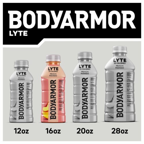 BODYARMOR® Lyte Peach Mango Sports Drink Bottles Perspective: top