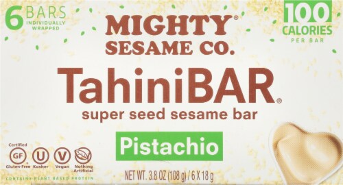 Mighty Sesame Co Pistachio Tahini Bars Perspective: top