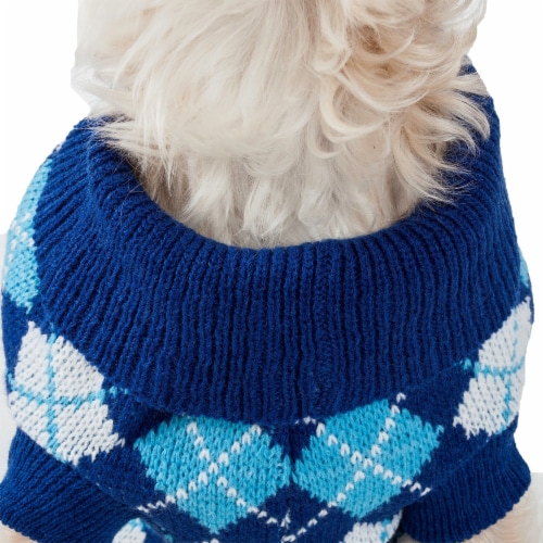 Pet Life Argyle Style Ribbed Fashion Pet Sweater Perspective: top