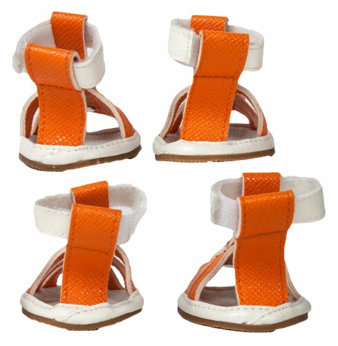 Pet Life Buckle-Supportive Pvc Waterproof Pet Sandals Shoes - Set Of 4 Perspective: top