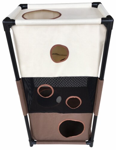 Pet Life Kitty-Square Obstacle Soft Folding Play-Active Collapsible Pet Cat House Furniture Perspective: top