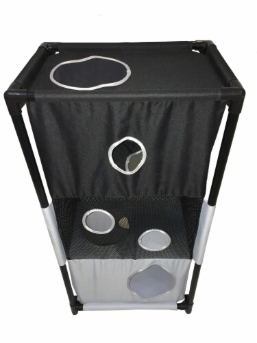 Pet Life Kitty-Square Obstacle Soft Folding Play-Active Collapsible Pet Cat House Furniture Perspective: top