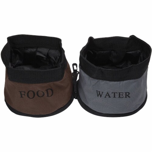 Pet Life Double Food and Water Travel Pet Bowl Perspective: top