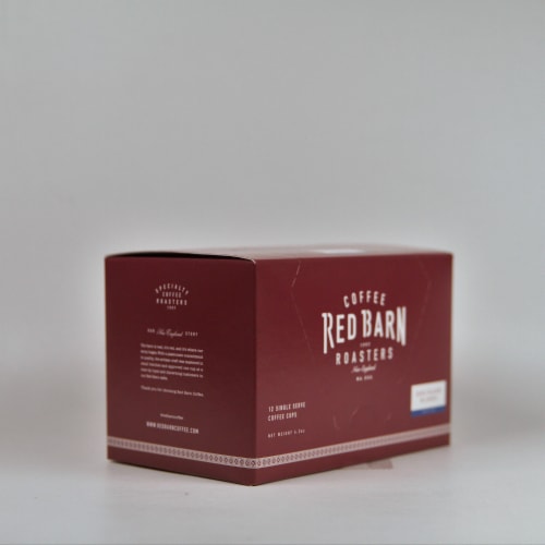 Red Barn Coffee Roasters 12ct. Single Serve Medium Roast Coffee Pods Perspective: top