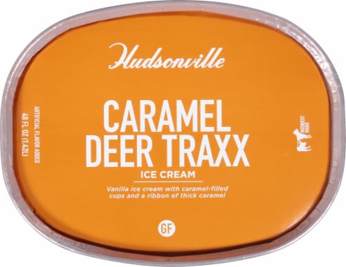 Hudsonville Caramel Deer Traxx Ice Cream Tub Perspective: top