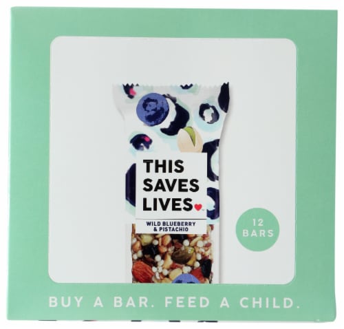 This Saves Lives Wild Blueberry & Pistachio Bars Perspective: top