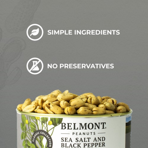 Belmont Peanuts Sea Salt & Black Pepper Virginia Peanuts, 10 oz Perspective: top