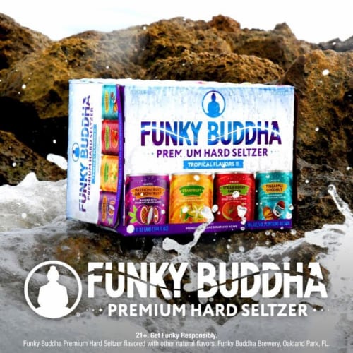 Funky Buddha Premium Hard Seltzer Tropical Variety Pack Perspective: top
