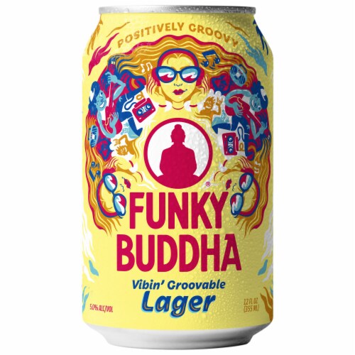 Funky Buddha Vibin' Groovable Amber Lager Craft Beer Perspective: top