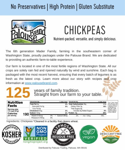 Palouse Brand Stone Ground Chickpea/Garbanzo Bean Flour Bundle: 9 LBS ( 3 - 3 LB Kraft Bags) Perspective: top