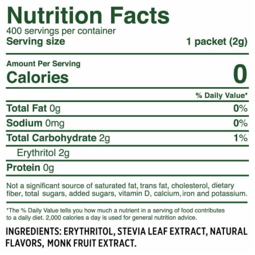 Whole Earth Nature Sweet Stevia and Monk Fruit NUT00145 Perspective: top
