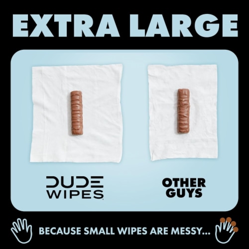 DUDE Wipes® XL Unscented Medicated Flushable Wipes Perspective: top