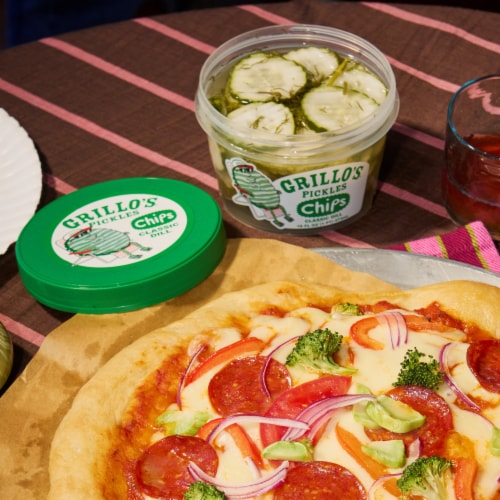 Grillo's® Fresh Classic Dill Pickle Chips Perspective: top