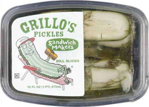Grillo's® Pickles Sandwich Makers® Dill Pickle Slices Perspective: top