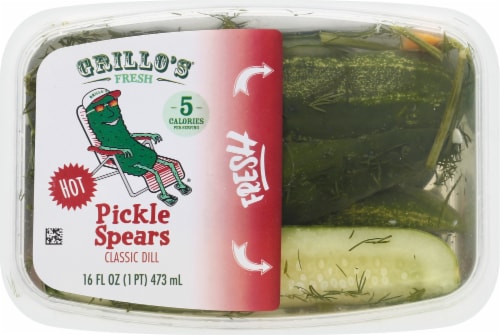 Grillo’s Pickles Hot Classic Dill Spears Perspective: top
