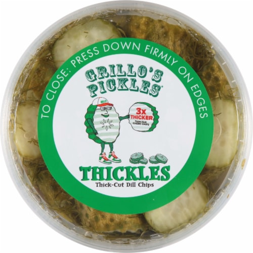 Grillo's Pickles® Thickles™ Thick-Cut Dill Chips Perspective: top