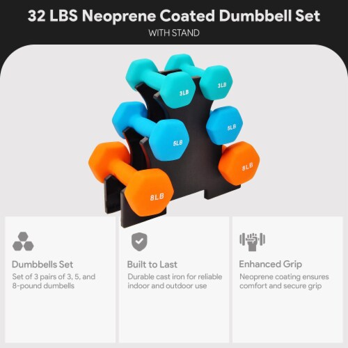Hex dumbbell 2025 set and stand
