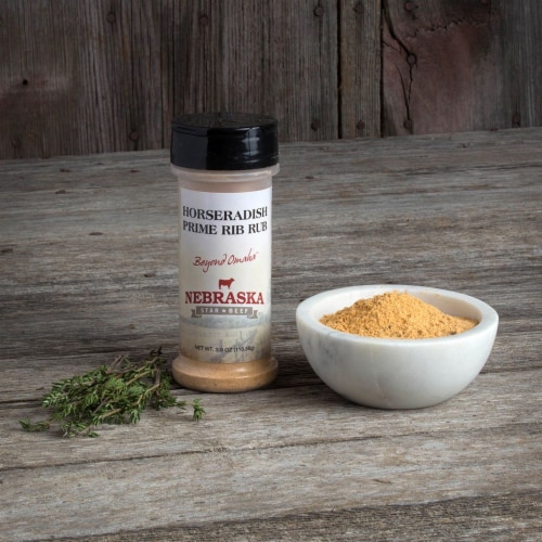 Nebraska Star Beef Horseradish Prime Rib Rub 3.9 Oz All Purpose Blend 7010-NSB Perspective: top