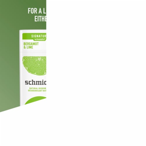 Schmidt's Women's & Men's Aluminum Free Vegan Deodorant Stick Bergamot & Lime Perspective: top