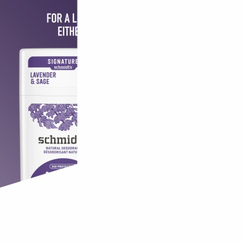 Schmidt's Women's & Men's Aluminum Free Vegan Deodorant Stick Lavender & Sage Perspective: top