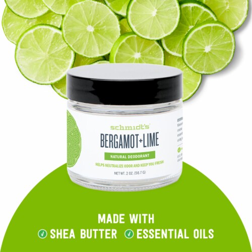 Schmidt's Bergamot & Lime Aluminum Free Natural Deodorant Jar Perspective: top