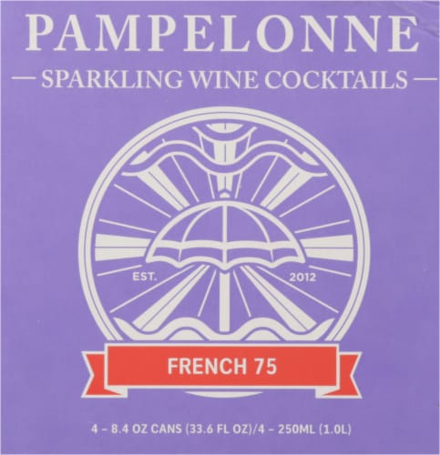 Pampelonne French 75 Sparkling Wine Cocktail 4 Cans Perspective: top