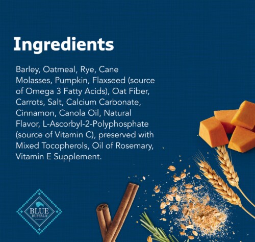 Blue Buffalo Health Bars Natural Pumpkin & Cinnamon Crunchy Dog Treat Biscuits Perspective: top