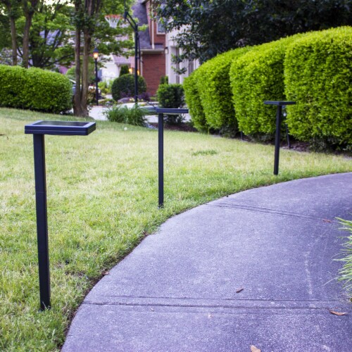 Contemporary Square Solar Path Light with 3 Ground Stake Mounting Options Perspective: top