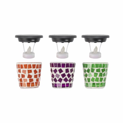 Mosaic Tea Candle Solar Light - 3PK Perspective: top