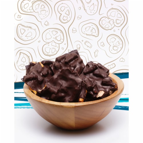 barkTHINS Dark Chocolate Pretzel and Sea Salt Snacking Chocolate Bag Perspective: top