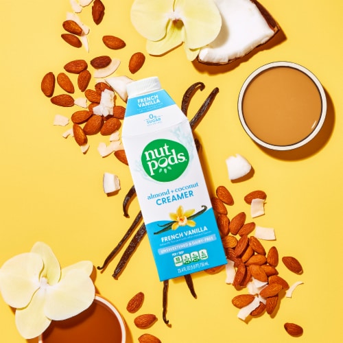 nutpods® Unsweetened Non Dairy French Vanilla made with Almonds and Coconuts Coffee Creamer Perspective: top