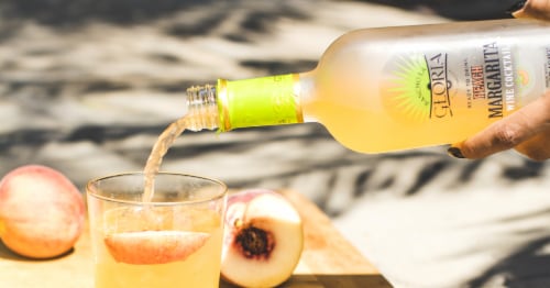 Rancho La Gloria Peach Margarita Ready to Drink Cocktail Perspective: top