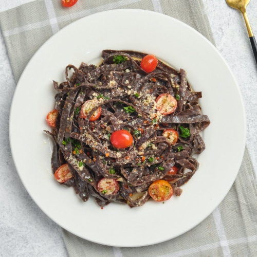 Organic Black Bean Fettuccine Pasta, Healthy Gluten Free Low Carb Keto Noodles, 8 oz (6 Pk) Perspective: top