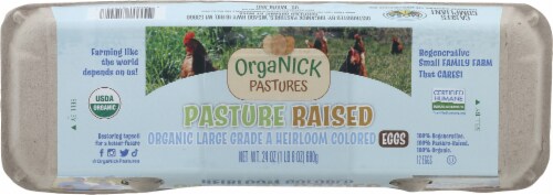 OrgaNick Pastures Pasture Raised Organic Large Grade A Heirloom Colored Eggs Perspective: top