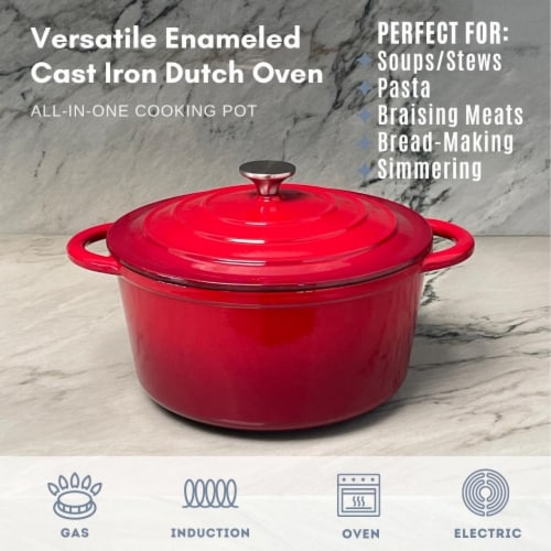 Crock Pot Artisan 7 Quart Enameled Cast Iron Dutch Oven Oval in