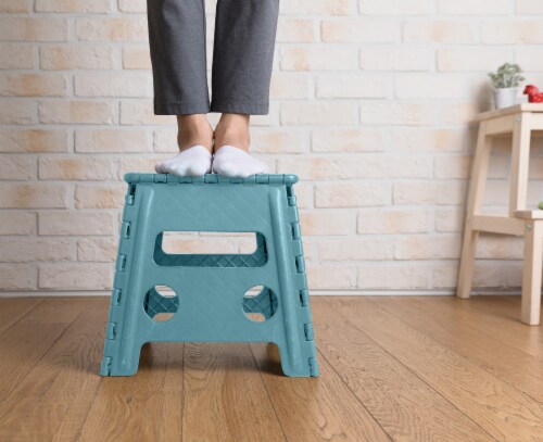 Medium Foldable Space Saving Step Stool Teal 1 PACK Gerbes Super Markets