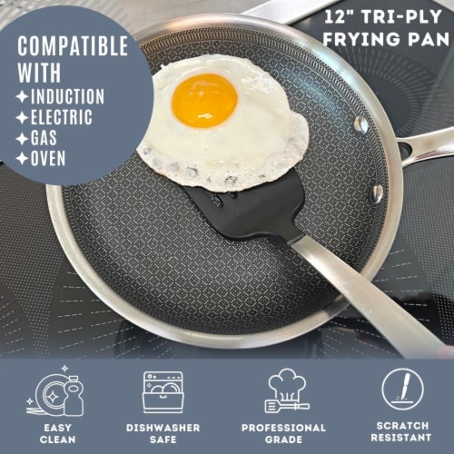 Lexi Home 12 Inch Tri Ply Stainless Steel Diamond Nonstick Frying Pan 12 INCH Pick n Save