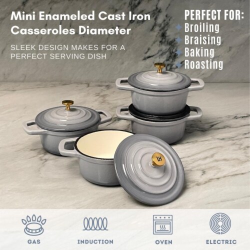 Enameled Cast Iron Mini Dutch Ovens Set of Four Mini Dutch Ovens, 4
