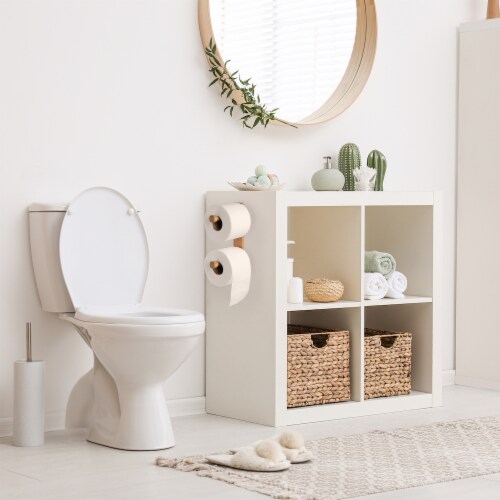 Vertical Bamboo Double Toilet Paper Holder, 1 Unit - Baker's