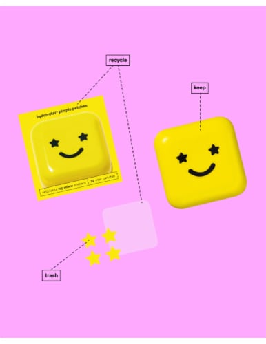 Starface Hydro-Stars + Refillable Compact Hydrocolloid Pimple Patches Kit Perspective: top