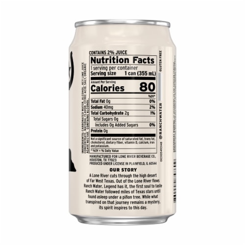 Lone River Ranch Water Original Hard Seltzer Perspective: top