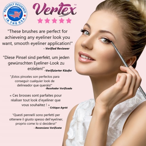 Eyeliner Brush Fine Angled Winged - Firm Flat Liquid Gel Liner