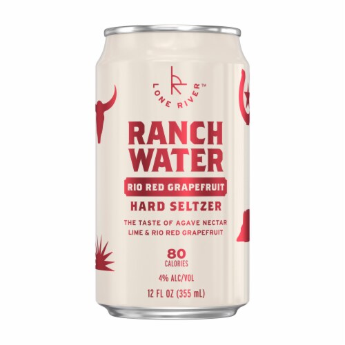 Lone River Ranch Water Rio Red Grapefruit Hard Seltzer Perspective: top