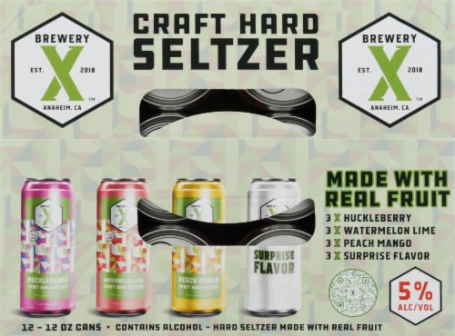 Brewery X Craft Hard Seltzer Variety Pack Perspective: top
