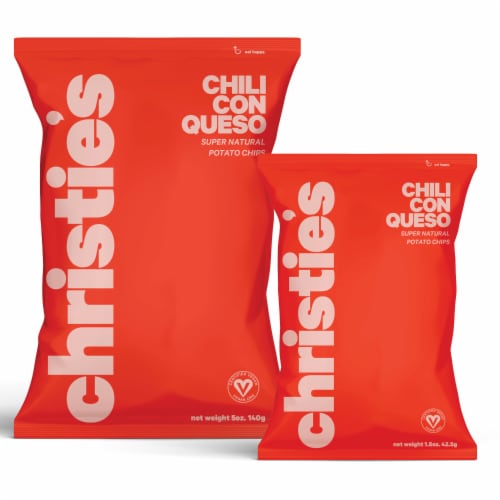 Christie’s Super Natural Potato Vegan Chips-Chili Con Queso Potato Chips (8 pack/1.5 oz each) Perspective: top