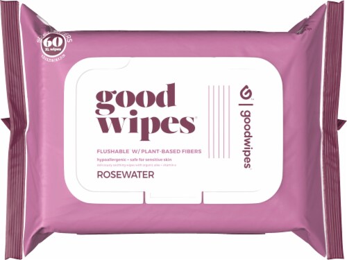 Goodwipes® Rosewater Hypoallergenic Flushable Wipes Perspective: top