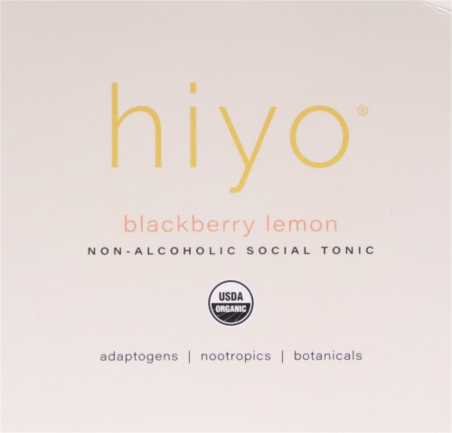 Hiyo® Non Alcoholic Social Tonic Organic Blackberry Lemon Functional Seltzer Perspective: top