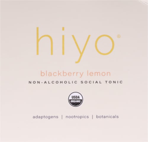 Hiyo® Non Alcoholic Social Tonic Organic Blackberry Lemon Functional Seltzer Perspective: top